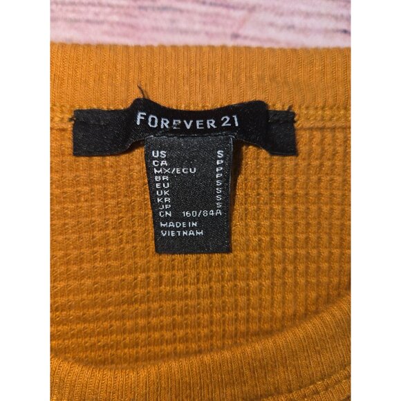 Forever 21 Womens Yellow Waffle Knit Sweater Small - Picture 5 of 6